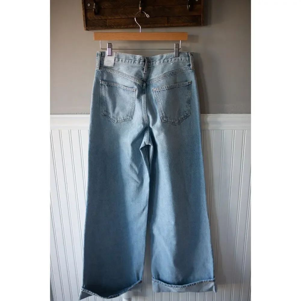 Agolde Dame High Rise Wide Leg Jeans Cuffed 28 NEW - Picture 4 of 4